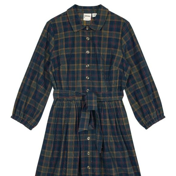 Joanie Plaid Button-Up Corduroy Dress - Picture 2 of 8